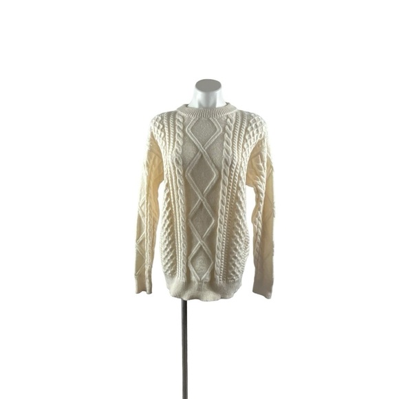 Vamtac Chunky Cable Knit Fisherman Pullover Crew Neck Sweater - Picture 12 of 14